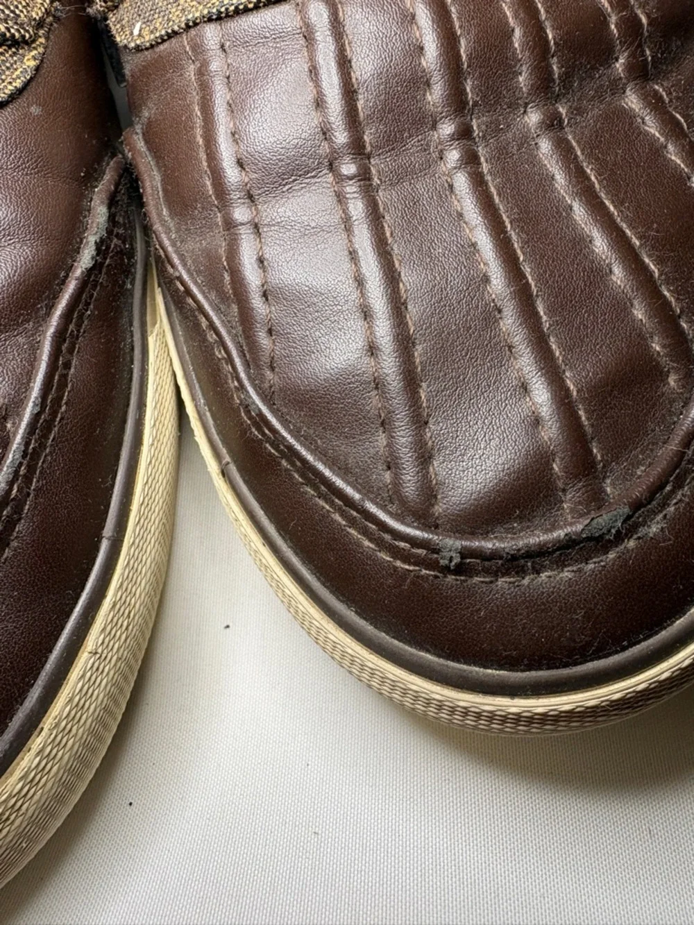 Lugz Men's Boomer Duck Toe & Brown‎ Canvas Sneakers Size 9.5